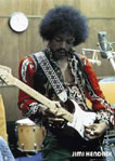 Jimi Hendrix: mit Gitarre 
